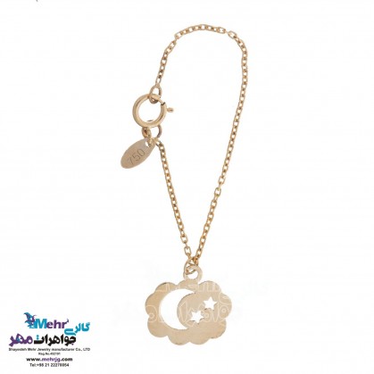 Gold Watch Pendant - Moon and Star Design-MW0134